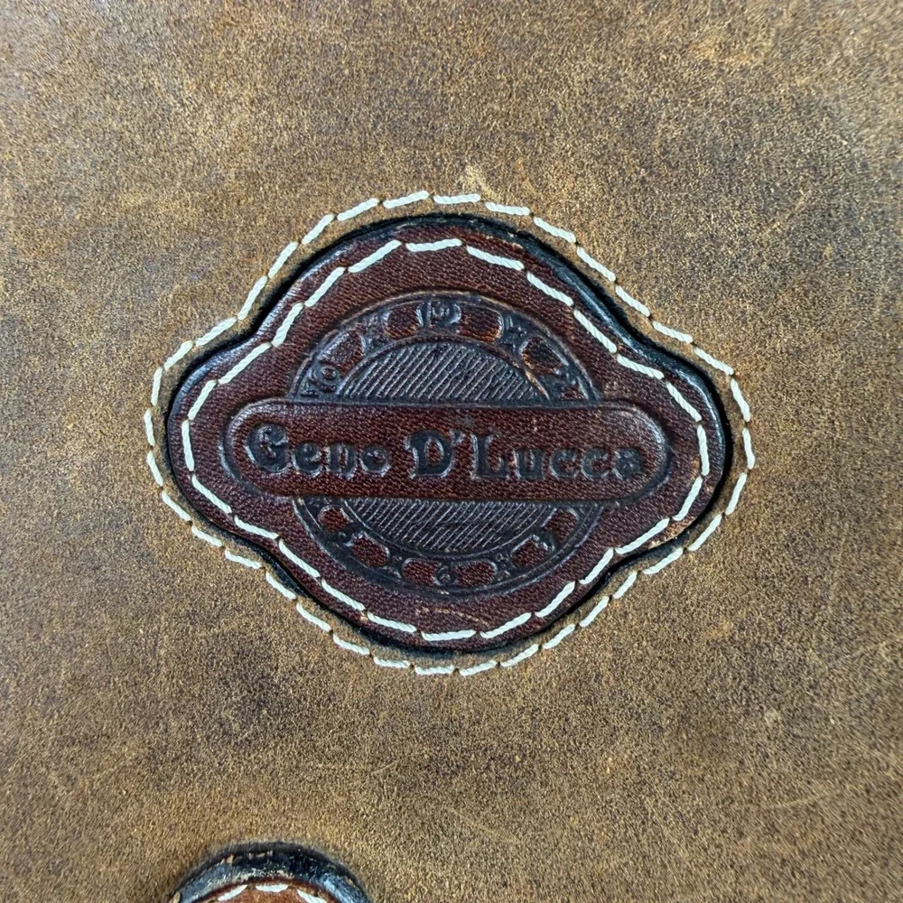 Geno D'Lucca Messenger Bag Mens Large Brown Suede Leather Vintage Satchel